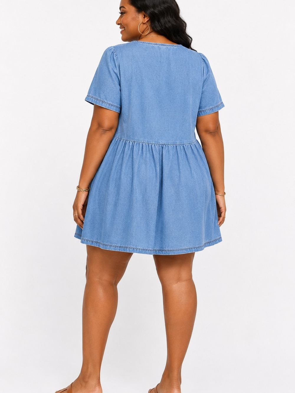 Plus Size Blue Denim Dress 4XL (20) - Picture 2 of 5
